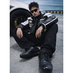 Rare Puma x Neil Barrett Italian Leather Men's 10 Driving Shoes Y2K Sneakers